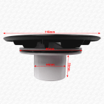 116mm MATT BLACK Shower Trap Drain Waste Top & Dip Tube - Image 2