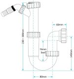 Sink Waste P Trap with Single Spigot Branch - Image 3