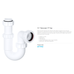 VIVA 40mm Adjustable Telescopic P Waste Trap for Kitchen Sinks - Image 2