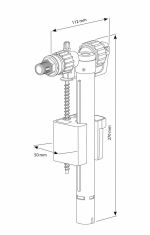 Siamp Compact 95L WC Toilet Cistern Side Entry Inlet Valve - Image 2