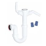 Viva 40mm Twin Appliance Sink P Trap with Double Washing Machine Spigots (WTST02)