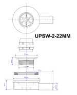 McAlpine Caravan Type Pumped Shower Waste 70mm Top for 50mm Hole 22mm Outlet - Image 3