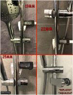 Universal Shower Head Clamp Bracket for Riser Rails 18mm 19mm 22mm 25mm etc... - Image 3