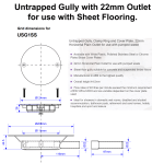McALPINE USG1SS Wet Room Shower Gully Drain for Sheet Flooring UNTRAPPED - Image 2