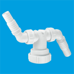 McAlpine V33WM Viking Hat Double Spigot Waste Pipe Adaptor – Twin 1 1/2"