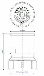 40mm 43mm Air Admittance Valve Pipe Vent 1.5" Compression by McALPINE - Image 3