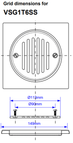 McALPINE VSG1T6SS Shallow Wet Room Shower Gully Drain for Tiled Floor - Image 3