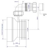 Pan Outlet Connector with Basin Waste Pipe Inlet 110mm Plastic Soil - Image 3