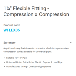 VIVA 1¼" Concertina Flexible Waste Pipe Coupling (32-36mm) - 100-150mm - Image 3