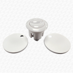 White Toilet Push Button & Seat Hinge Cover SET - Image 6