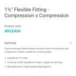 VIVA 1½" Concertina Flexible Waste Pipe Coupling (40-43mm) - 100-150mm - Image 3