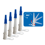 Pack of 4 Resealable Swivel 360° Silicone Sealant Mastic Cartridge Nozzles