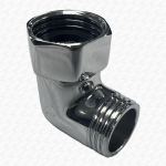 Chrome Bath Shower Mixer Elbow for Shower Hose 1/2" with Washer