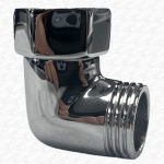 Chrome Bath Shower Mixer Elbow for Shower Hose 1/2" with Washer - Image 3