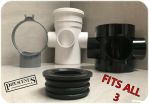 40mm Rubber Boss Reducer for 1.5" Waste Pipe to 62mm Soil Pipe Boss - Image 3