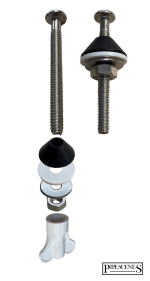 65mm - Non Slip Toilet Seat Bolts - Pair for Hinge Metal Bolts - Conical Washers - Image 3