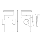 Floplast 110mm Tee with Boss Fittings Branch 92.5° GREY Push Fit - SP190 - Image 2