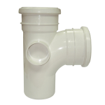 FloPlast SP190W White 110mm Double Socket Tee | 92.5° Branch with Boss Fittings