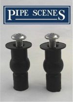 Blind DIY Toilet Seat Hinge Fixings Pair Top Fix Fitting Rubber Back To Wall - Image 2