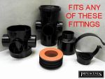 Black 62mm x 32mm (36mm) Glued Boss Pipe Adapter Reducer - Image 2