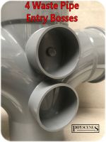 Floplast 110mm Cross Tee 4 - Way Double Branch 92.5° Grey Push Fit - SP230 - Image 5