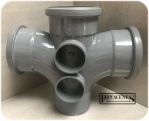 Floplast 110mm Cross Tee 4 - Way Double Branch 92.5° Grey Push Fit - SP230 - Image 4