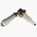 BURLINGTON Porcelain Ceramic White & GOLD Lever Only for Cable Flush Valve - Image 2