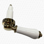 BURLINGTON Porcelain Ceramic White & GOLD Lever Only for Cable Flush Valve