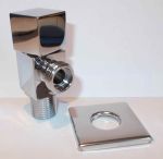 Quality Square Cube Chrome Plated 1/2" x 1/2" Toilet WC Isolating Shut off Valve - Image 2