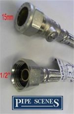 Flexible Tap Connector With Built in Isolating Valve Shut Off 15mm X 1/2" - Image 5