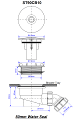 McALPINE Shower Drain Waste with 110mm Chrome BRASS Top for 90mm Tray Base Hole - Image 4