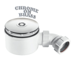 McALPINE Shower Drain Waste with 110mm Chrome BRASS Top for 90mm Tray Base Hole