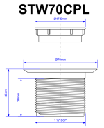 LONG TAILED Deep Shower Drain Top Waste Trap Chrome Plated ABS 1.5" INCH Thread - Image 3