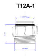 McAlpine T12A-1 Trap & Waste Thread 1 1/2" Bath & Kitchen Sink - 1" Extension