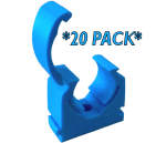 20 Pack of 20mm Pipe Clips for Blue MDPE Water Main Pipe Bracket