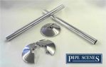 Towel Rail Pipe Cover Kit in Chrome with floor plates