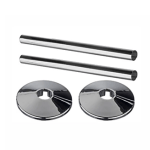 Easi Plumb Towel Rail Pipe Cover Kit — Chrome 15mm Pipe Sleeves with Floor Plates