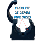 20 Pack of 25mm Pipe Clips for Black MDPE Water Main Pipe Bracket - Image 2