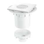 McALPINE TSG2T6WH Wet Room Shower Gully Drain for Tiled Floor - Trapped