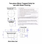 Wet Room Gully Shower Drain McALPINE TSG52WH-NSC for Sheet Flooring - Image 2