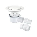 Wet Room Gully Shower Drain McALPINE TSG52WH-NSC for Sheet Flooring
