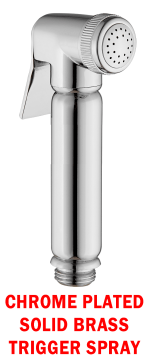 Chrome Plated Brass Douche Bidet Kit - Spray Head, 1.2m Hose & Bracket - Image 3