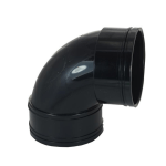 110mm Black Solvent Weld Soil Pipe 92.5° Elbow | 4" Double Socket ABS Bend