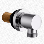 Chrome Round Wall Shower Hose Outlet Elbow Brass CP Modern CP on Brass