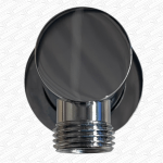 Chrome Round Wall Shower Hose Outlet Elbow Brass CP Modern CP on Brass - Image 4