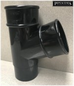 Gutter Downpipe Y Branch Piece 68mm Round Black Junction for Rainwater Down Pipe