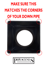 Gutter Downpipe Adaptor | 65mm Square to 68mm Round | Black Rainwater Drain - Image 2