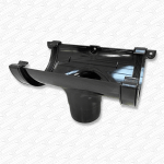 112mm Black Half Round Gutter Running Outlet | Joins to 68mm Downpipe