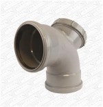 Soil Pipe Access Bend Inspection Eye 4" 110mm Elbow Grey Double Socket
