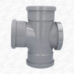 110mm Grey Soil Pipe Access Branch | 4" Triple Socket Tee with Rodding Eye